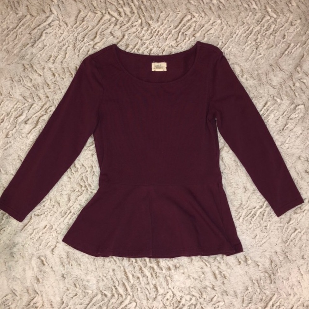 Burgundy Peplum Long Sleeved Top - Levi’s